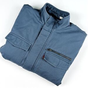 Levi’s Men’s Miramar Military Quilted Lined Jacket SZ XL Light-Washed Navy Blue